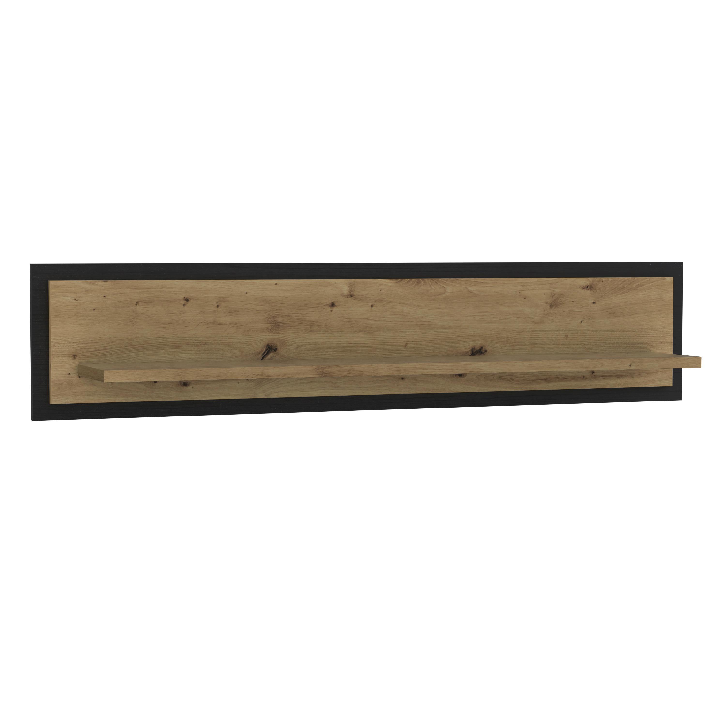 Wandboard Trondheim B: 140 cm Artisan Eiche Dekor - Eichefarben/Schwarz, Basics, Holzwerkstoff/Kunststoff (140/29,6/23,4cm) - Livetastic