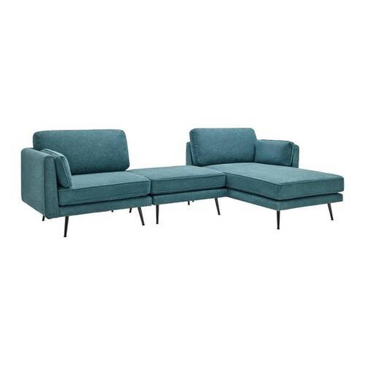 Sedací souprava DUNJA zelená - šedá/zelená, Moderní, kov/dřevo (295/89/161cm) - P & B