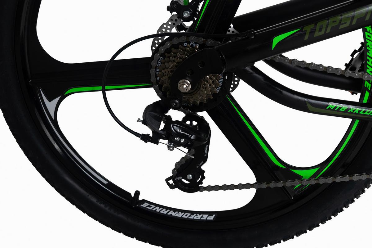 Mountainbike 26'' WYLD Topspin schwarz/grün - Schwarz, Basics, Metall