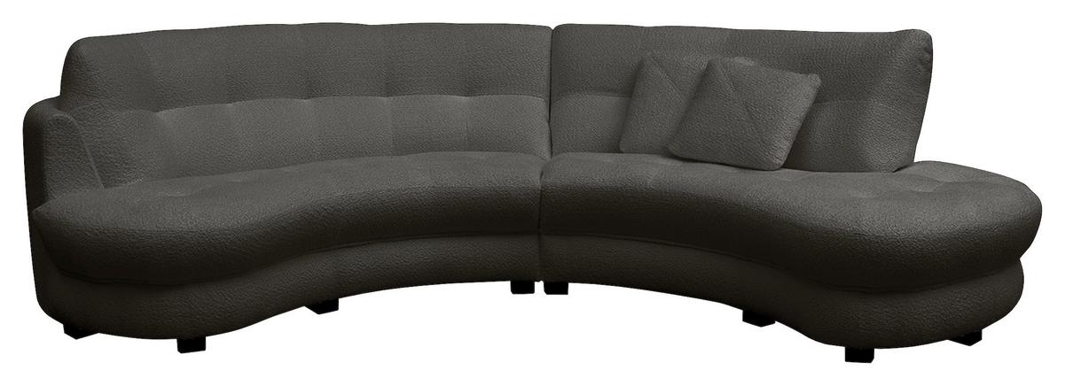 Ecksofa Bretania Anthrazit S: 300x113 cm - Anthrazit/Schwarz, Design, Textil (300/113cm) - Livetastic