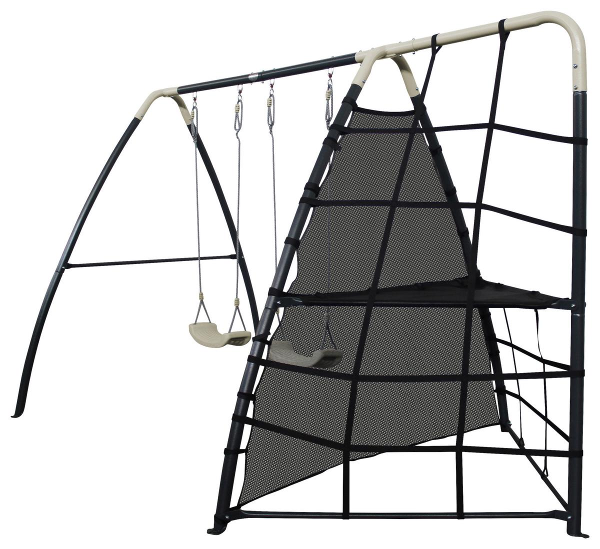 Schaukel Garten-schaukel Anthrazit/creme B: 191 Cm - Anthrazit/Creme, KONVENTIONELL, Metall (191/190/287cm) - Ambia Garden