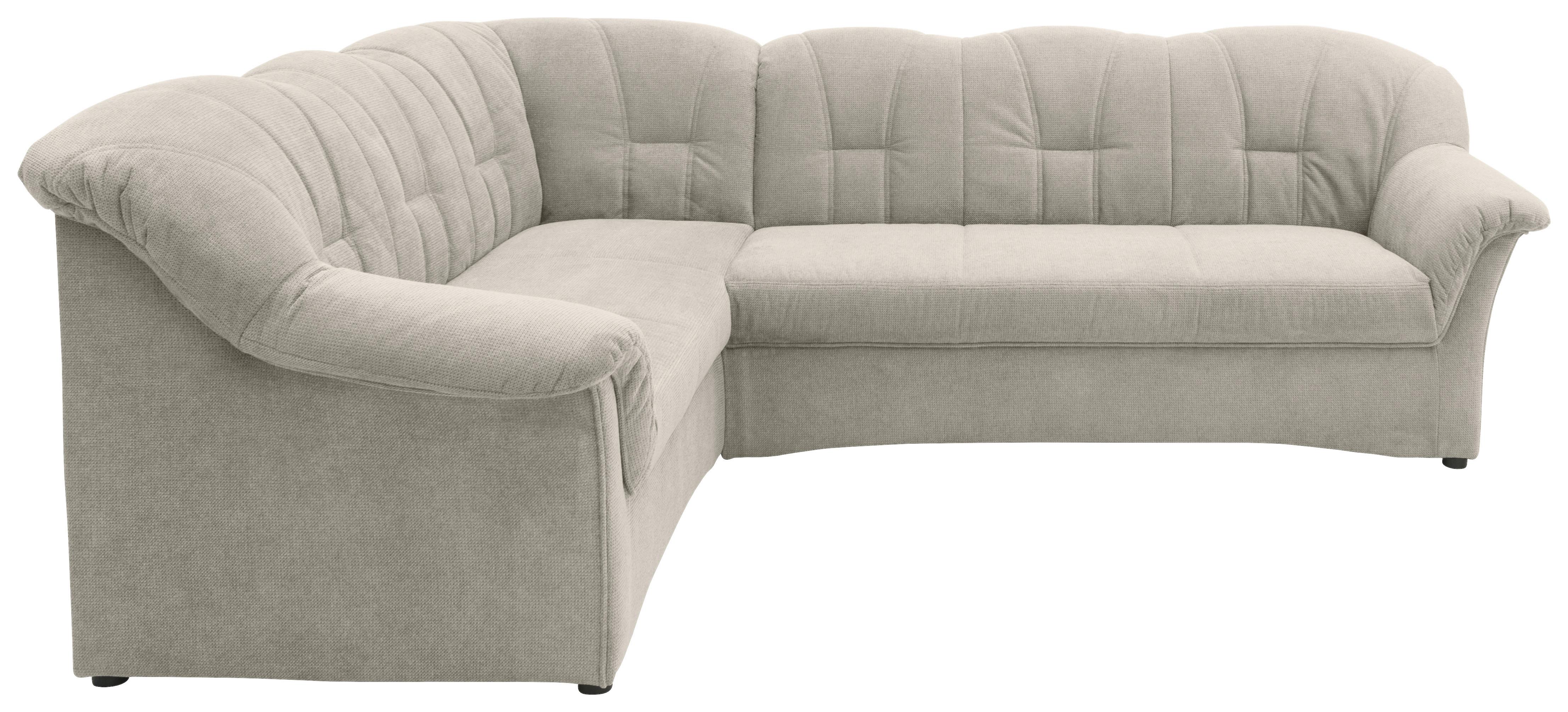 Ecksofa Mit Schlaffunktion Papenburg Hellgrau - Hellgrau/Schwarz, KONVENTIONELL, Textil (192/243cm) - MID.YOU