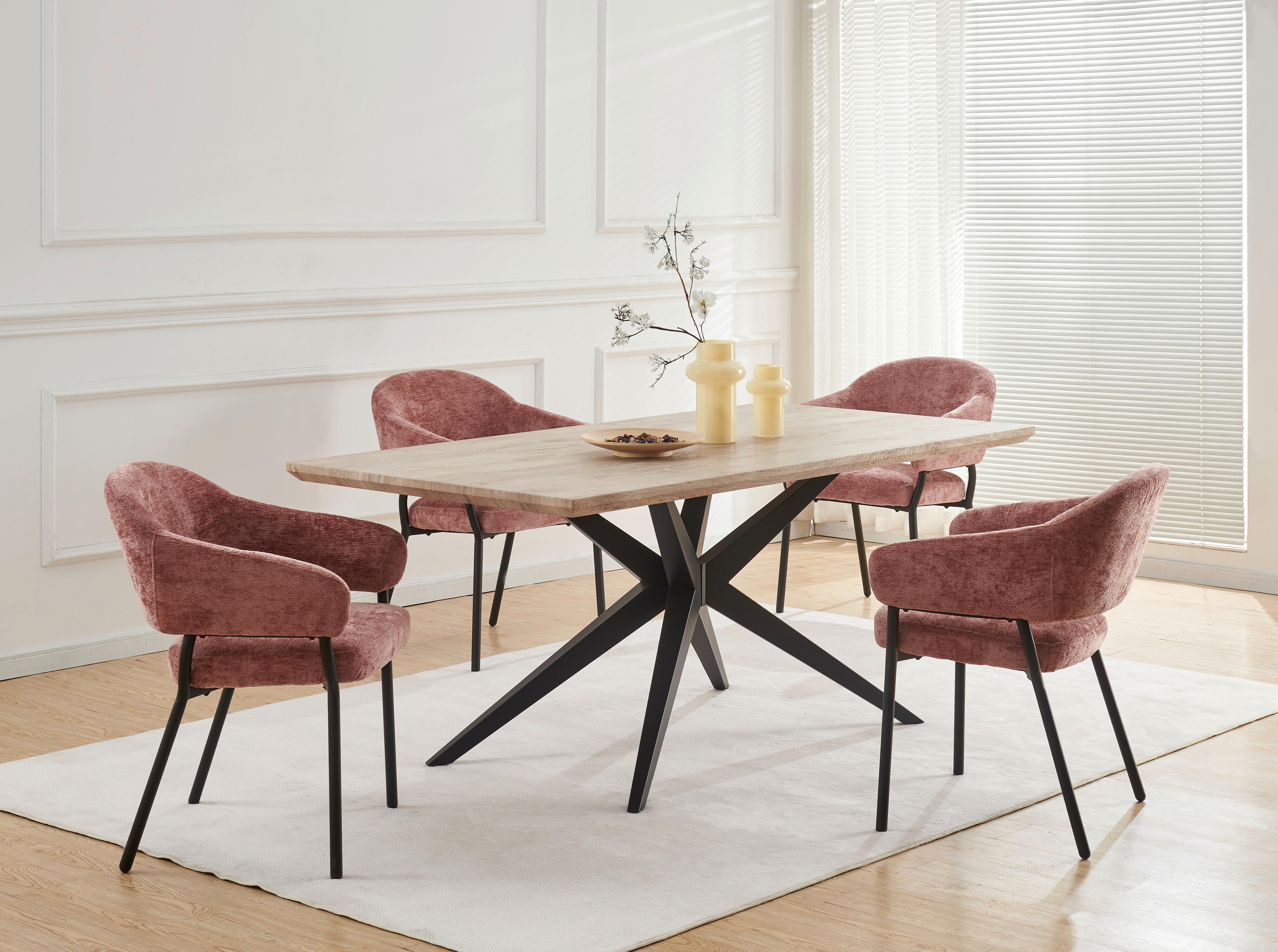 Armlehnstuhl Nova Mikrofaser Braun, B: 60 cm - Pink/Schwarz, KONVENTIONELL, Holz/Textil (60/80/62cm) - MID.YOU