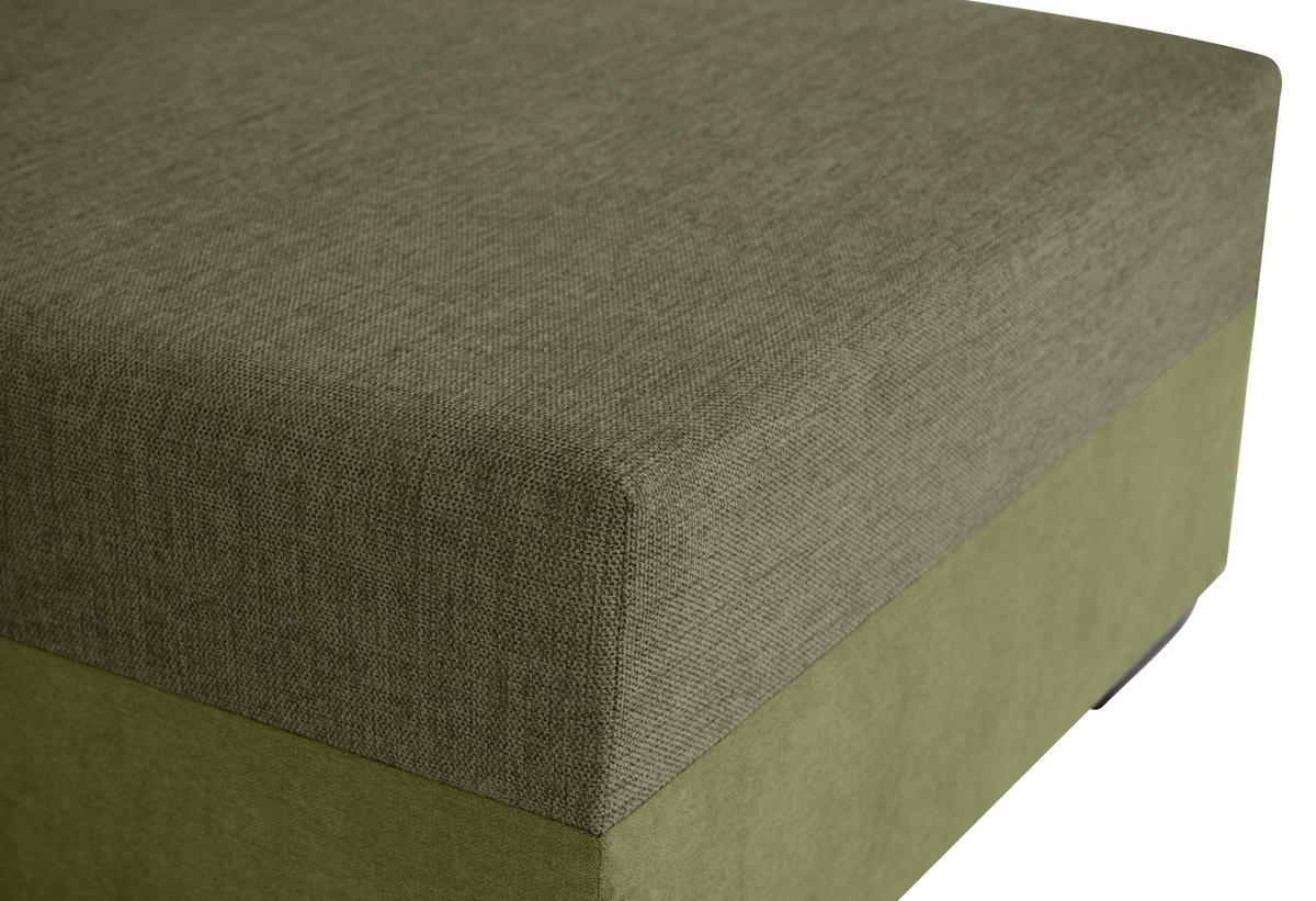 Ecksofa Asna, Olivgrün S: 252x155 cm - Schwarz/Olivgrün, Design, Textil (252/155cm) - Livetastic