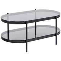 Couchtisch Bayonne - Schwarz/Grau, Trend, Glas/Metall (95/50/42cm) - MID.YOU