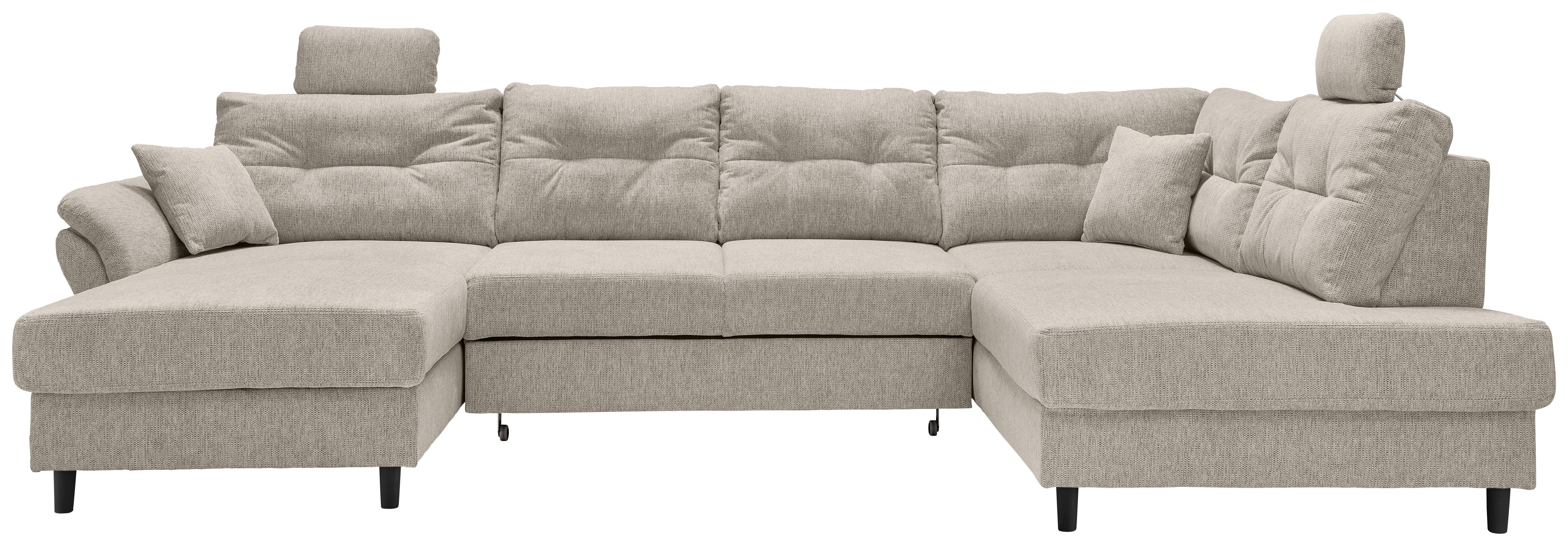 Wohnlandschaft Brizzini Beige U: 176x338x206 cm - Beige/Schwarz, MODERN, Textil (176/338/206cm) - Livetastic