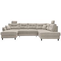 Wohnlandschaft Brizzini Beige U: 176x338x206 cm - Beige/Schwarz, MODERN, Textil (176/338/206cm) - Livetastic