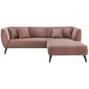 Ecksofa Colori Rosa S: 264/160 cm - Schwarz/Rosa, MODERN, Holz/Textil (264/160cm) - MID.YOU