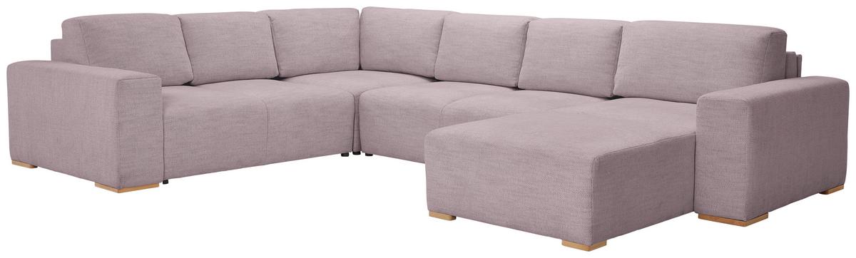 Wohnlandschaft Vouge Altrosa U: 283x371x208 Cm - Buchefarben/Schwarz, KONVENTIONELL, Textil (283/371/208cm) - Livetastic