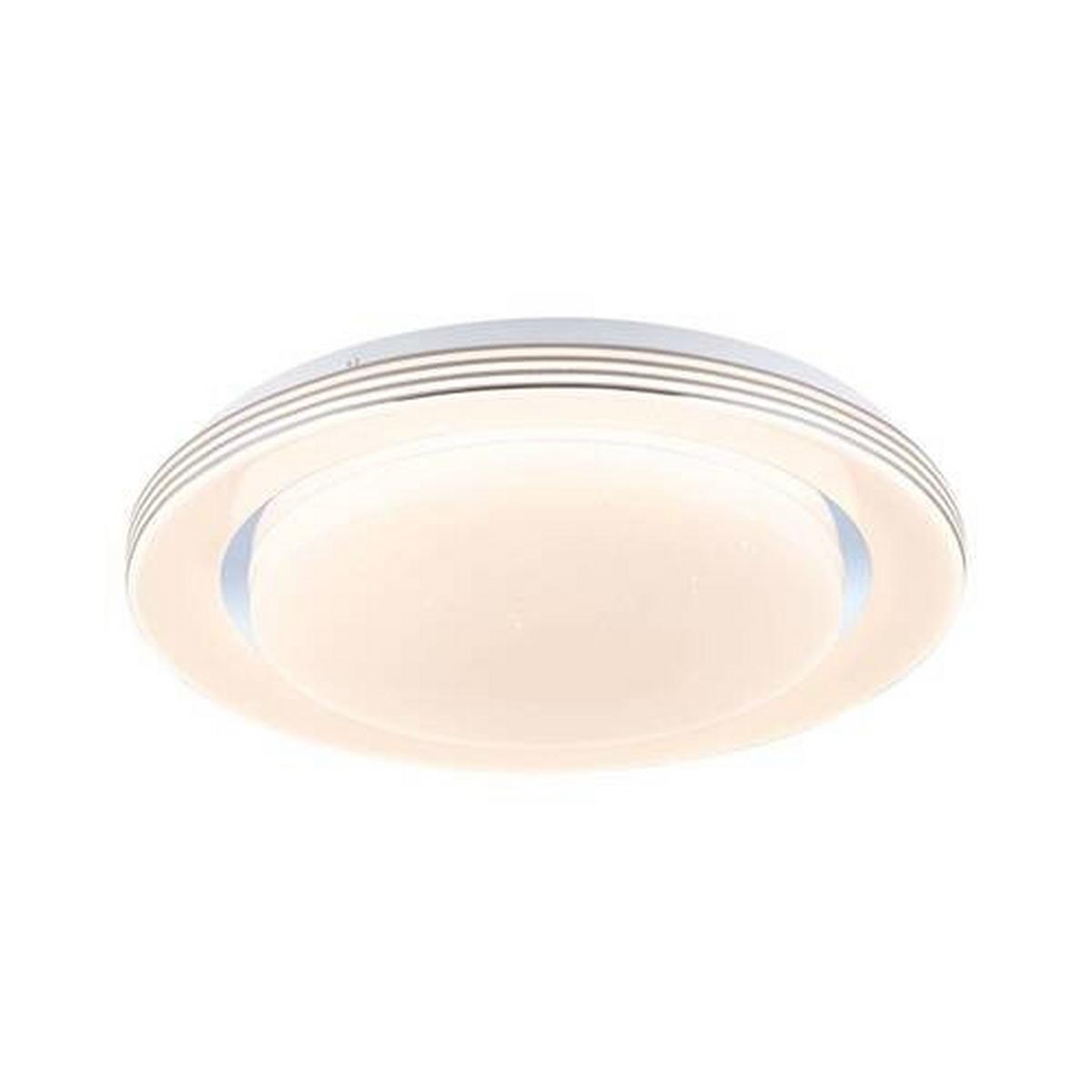 Deckenleuchte Ø 38 cm 1-Flammig dimmbar Rund - Chromfarben/Weiß, Basics, Kunststoff/Metall (38/7,5cm) - Paulmann