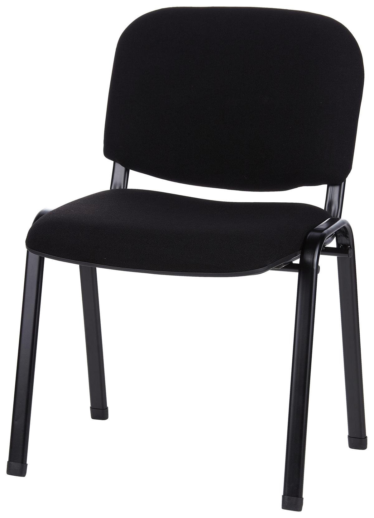 Besucherstuhl Xt 600 Sw Stapelbar Schwarz Bis 100 Kg - Schwarz, Basics, Textil/Metall (58/84/41cm) - MID.YOU