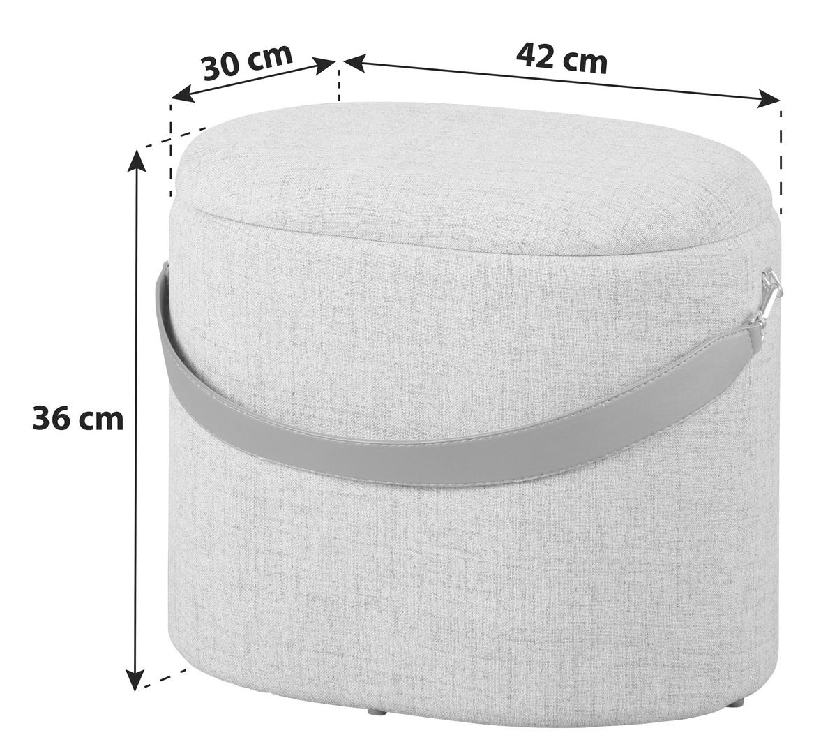 Hocker Dilia - Grau, KONVENTIONELL, Holzwerkstoff/Textil (42/36/30cm) - MID.YOU