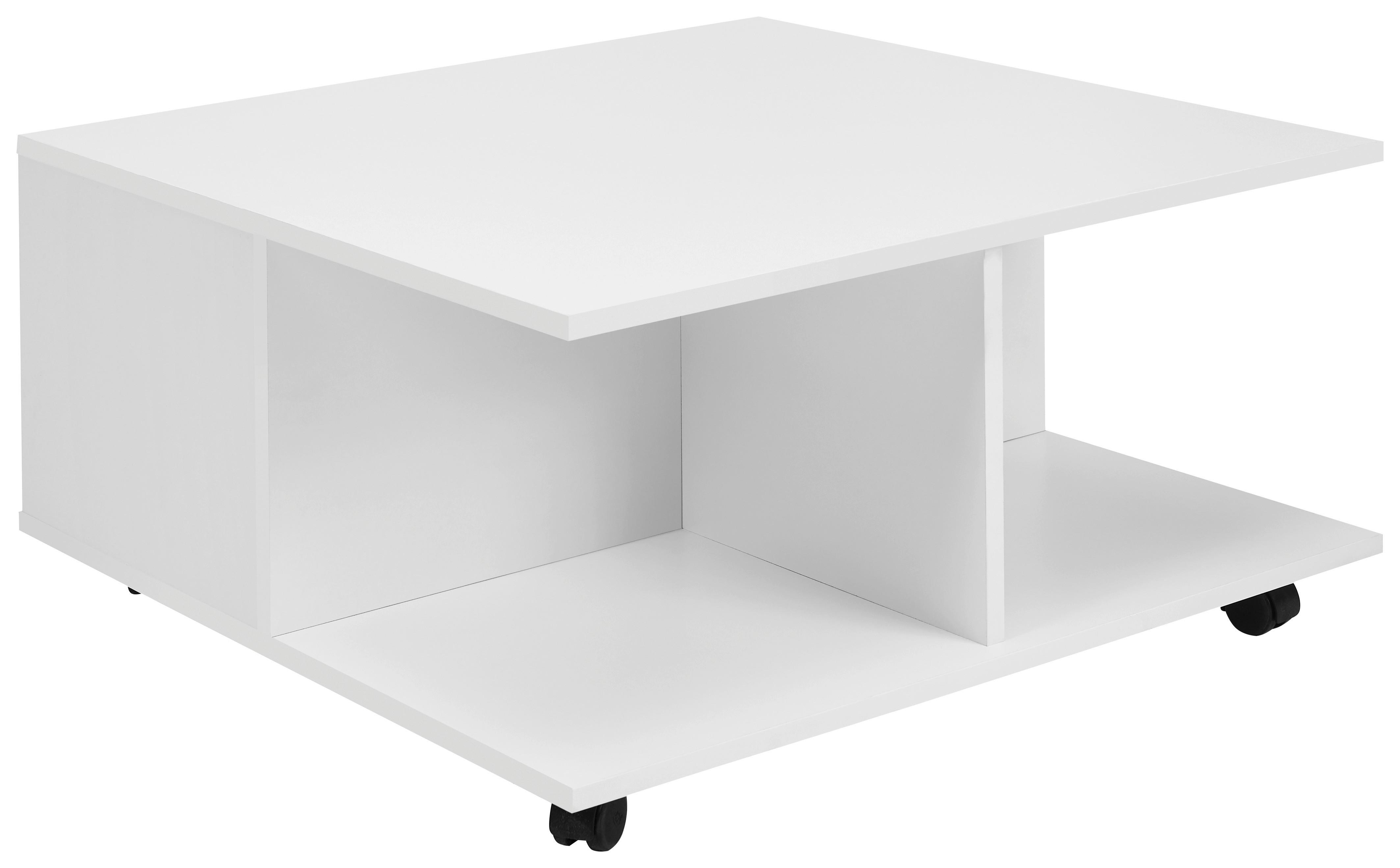 Konferenčný stolík biely - biela, Modern, kompozitné drevo/plast (70/70/36,5cm) - MID.YOU