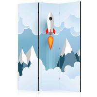 PARAVENT Weiß Hellblau B: 135 cm - Weiß/Hellblau, Basics, Holz/Textil (135/172/3cm) - artgeist