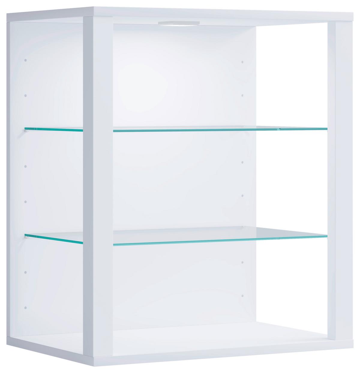 Hängevitrine Glasol Weiß B: 52 cm - Weiß, Design, Glas/Holzwerkstoff (52/60/35cm) - MID.YOU