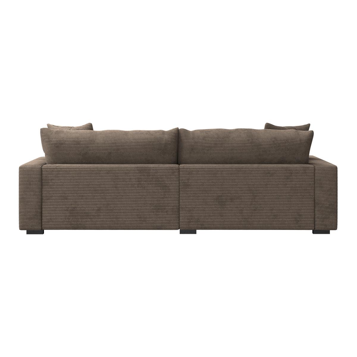 Ecksofa Pelle m. Kissen hellbraun Cord 180x265cm - Hellbraun/Schwarz, MODERN, Textil (180/265cm)