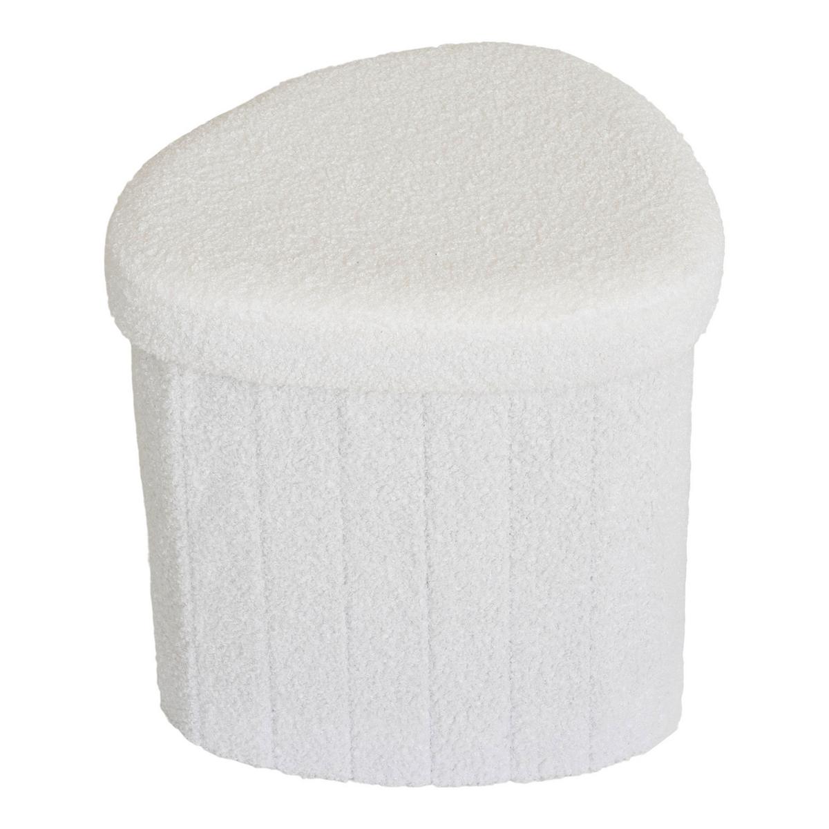Pouf Medford Weiß, B/htht: 42,5x37,5x36,5cm - Weiß, Basics, Textil (42,5/37,5/36,5cm)