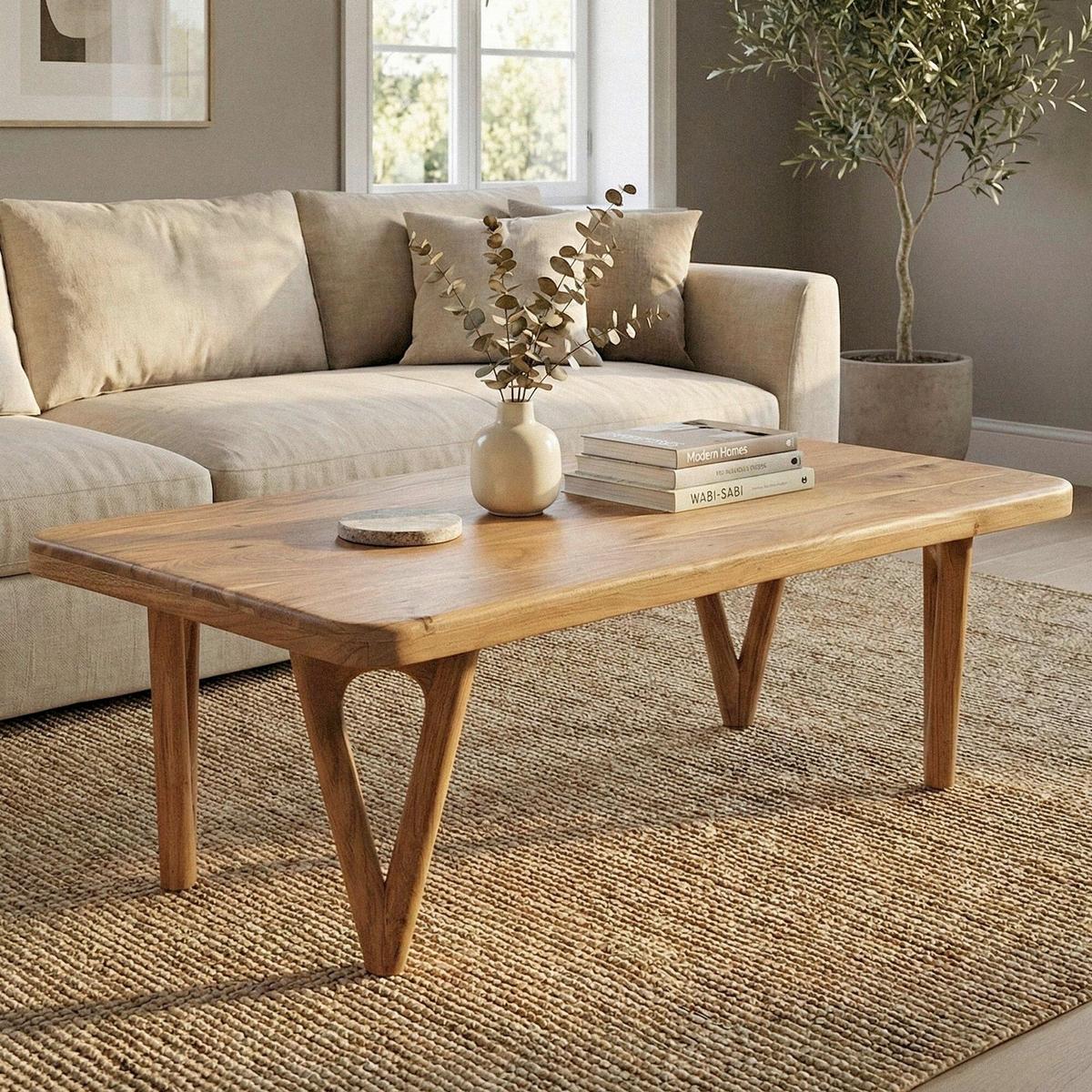 COUCHTISCH Akaziefarben L: 120cm - Akaziefarben, Design, Holz (120/60/40cm) - Livetastic