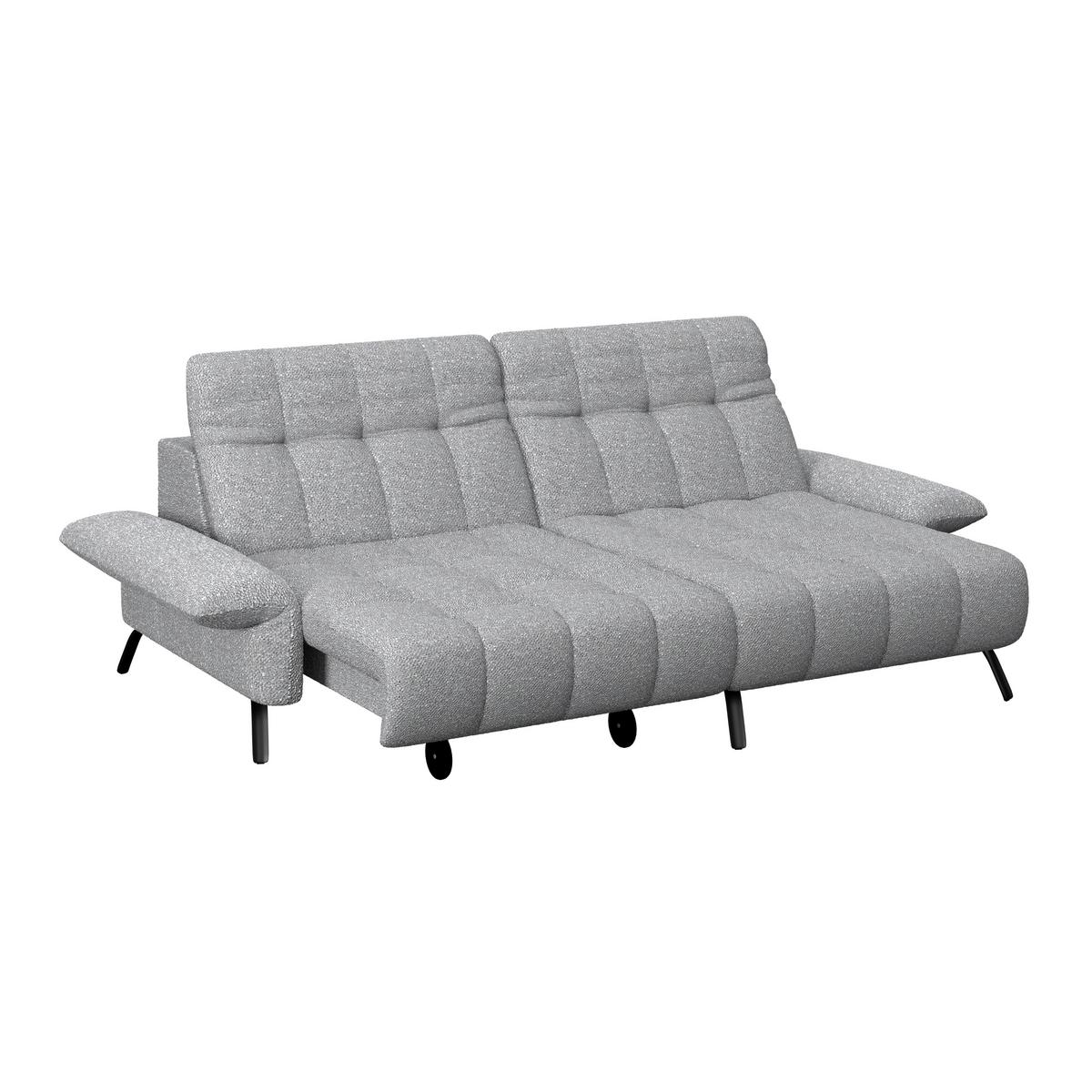 Ecksofa Coast Silberfarben, 244x173cm - Silberfarben/Schwarz, KONVENTIONELL, Holzwerkstoff/Textil (244/173cm)