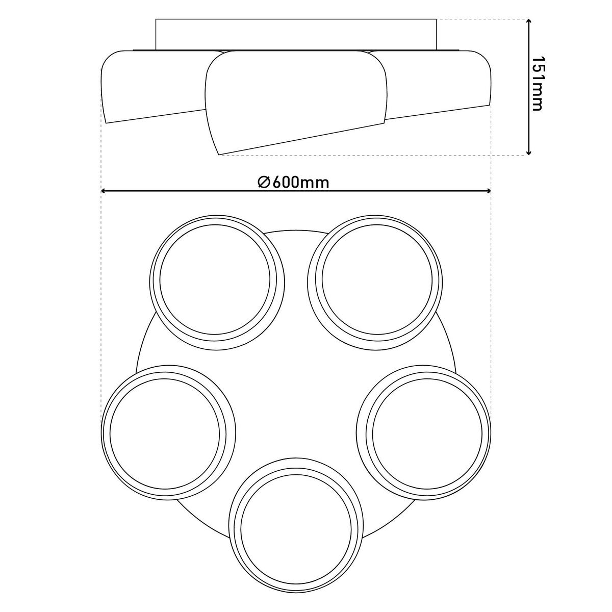 LED-Deckenleuchte Memory-Funktion - Weiß, Design, Kunststoff/Metall (60/60/15,1cm) - Näve