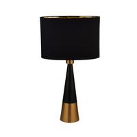 Tischleuchte Chloe Eu2743bgo - Goldfarben/Schwarz, Design, Kunststoff/Textil (32.5/18.5/58.5cm)