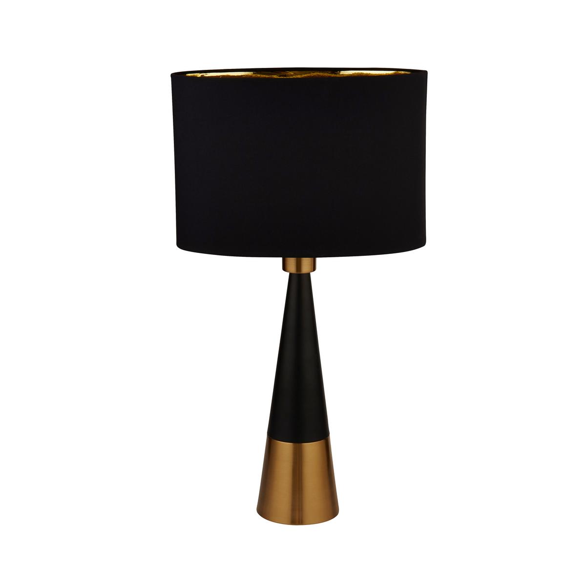 Tischleuchte Chloe Eu2743bgo - Goldfarben/Schwarz, Design, Kunststoff/Textil (32.5/18.5/58.5cm)