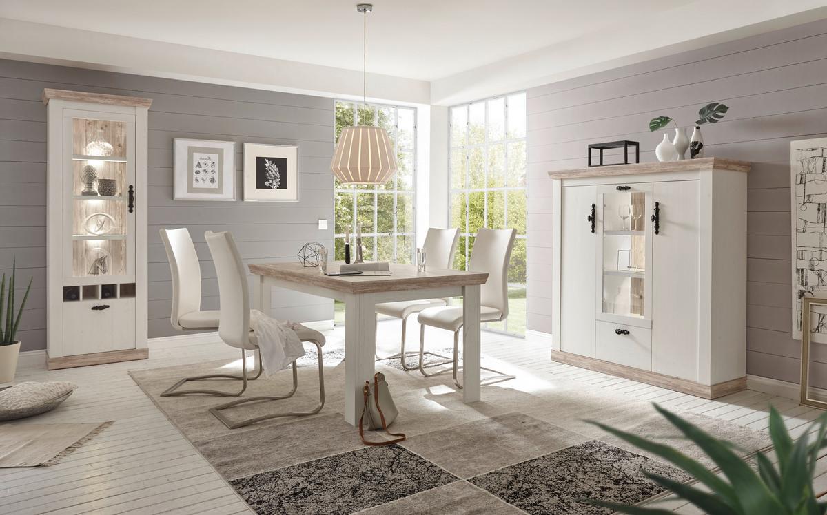 Highboard Florenz Hellbraun/Pinienfarben B:140cm - Hellbraun/Pinienfarben, Design, Holzwerkstoff (140/146/44cm) - MID.YOU