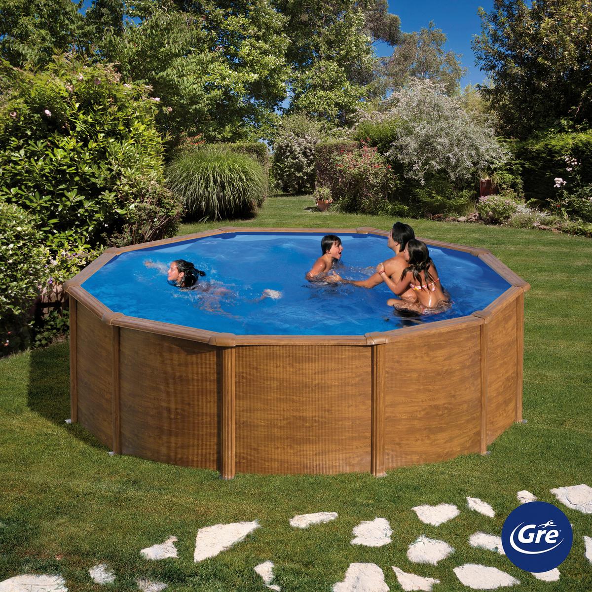 Pool-set Gre Pacific Kit460w - Braun, KONVENTIONELL, Metall (460/460/120cm) - Gre