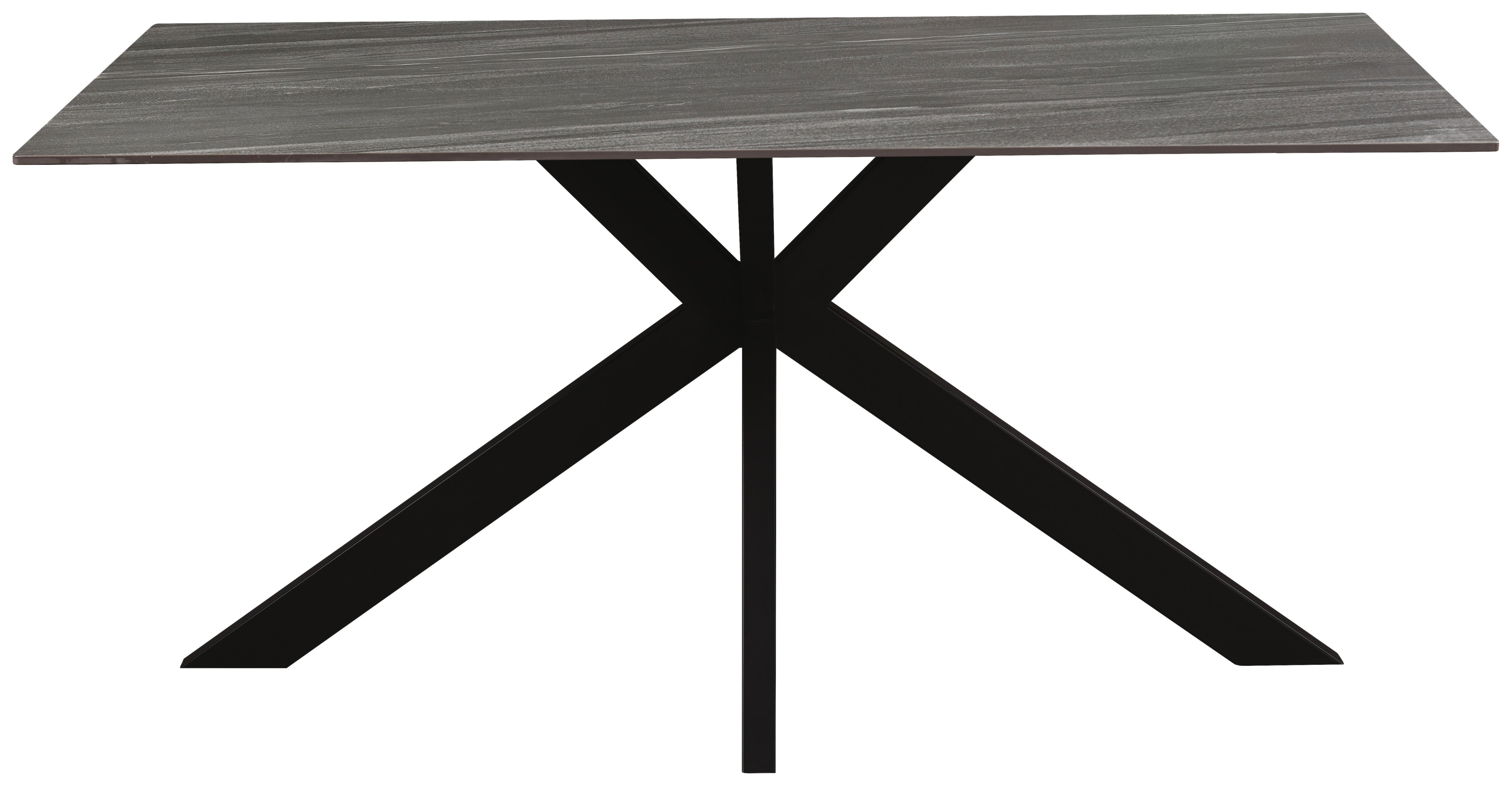 Jedálenský stôl JONAS 160x90 - čierna/sivá, Modern, kov/keramika (160/76/90cm) - Mömax