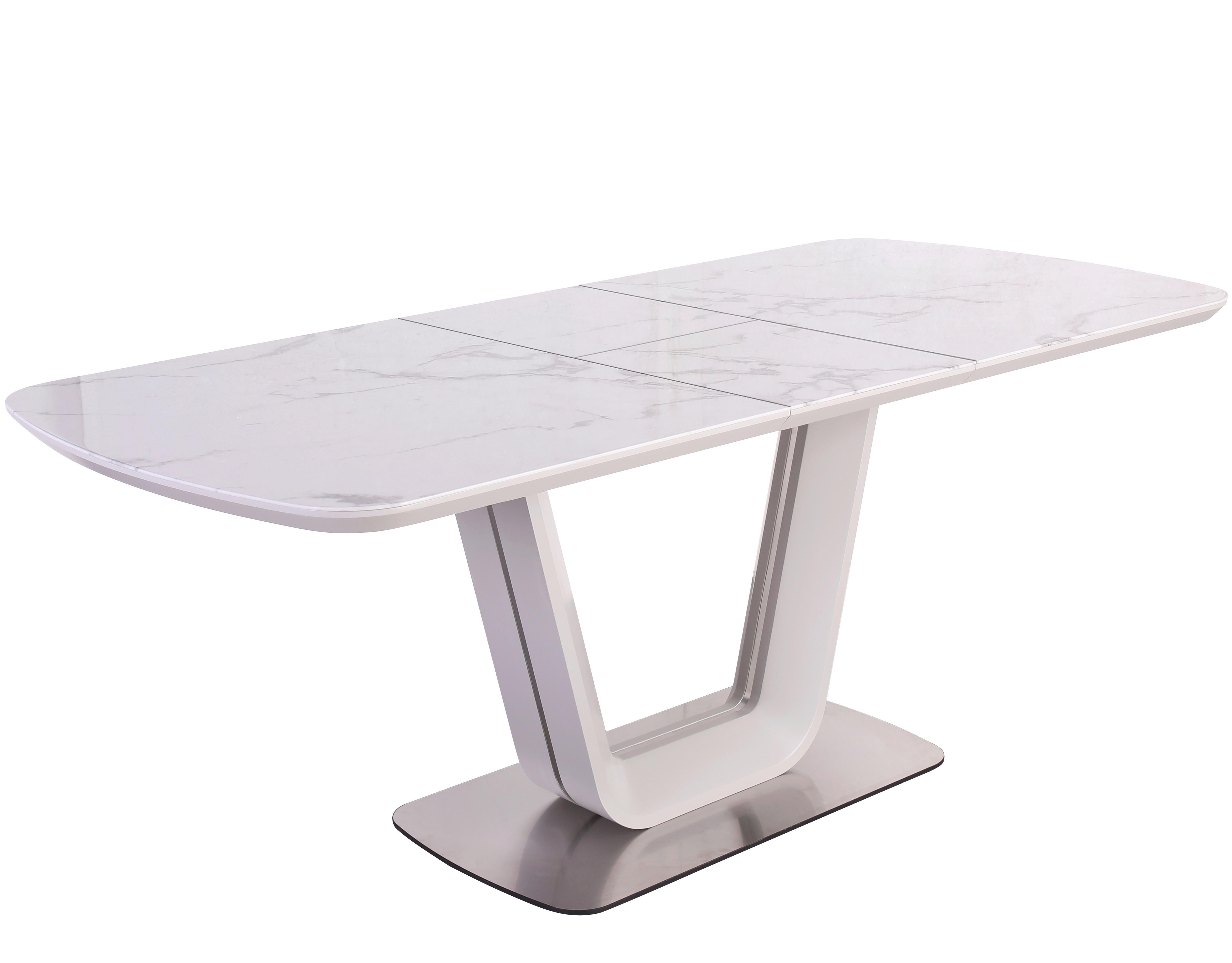 Esstisch Weiß/Graphitfarben B:160-200cm - Graphitfarben/Weiß, MODERN, Glas/Holzwerkstoff (160-200/90/76cm) - Livetastic