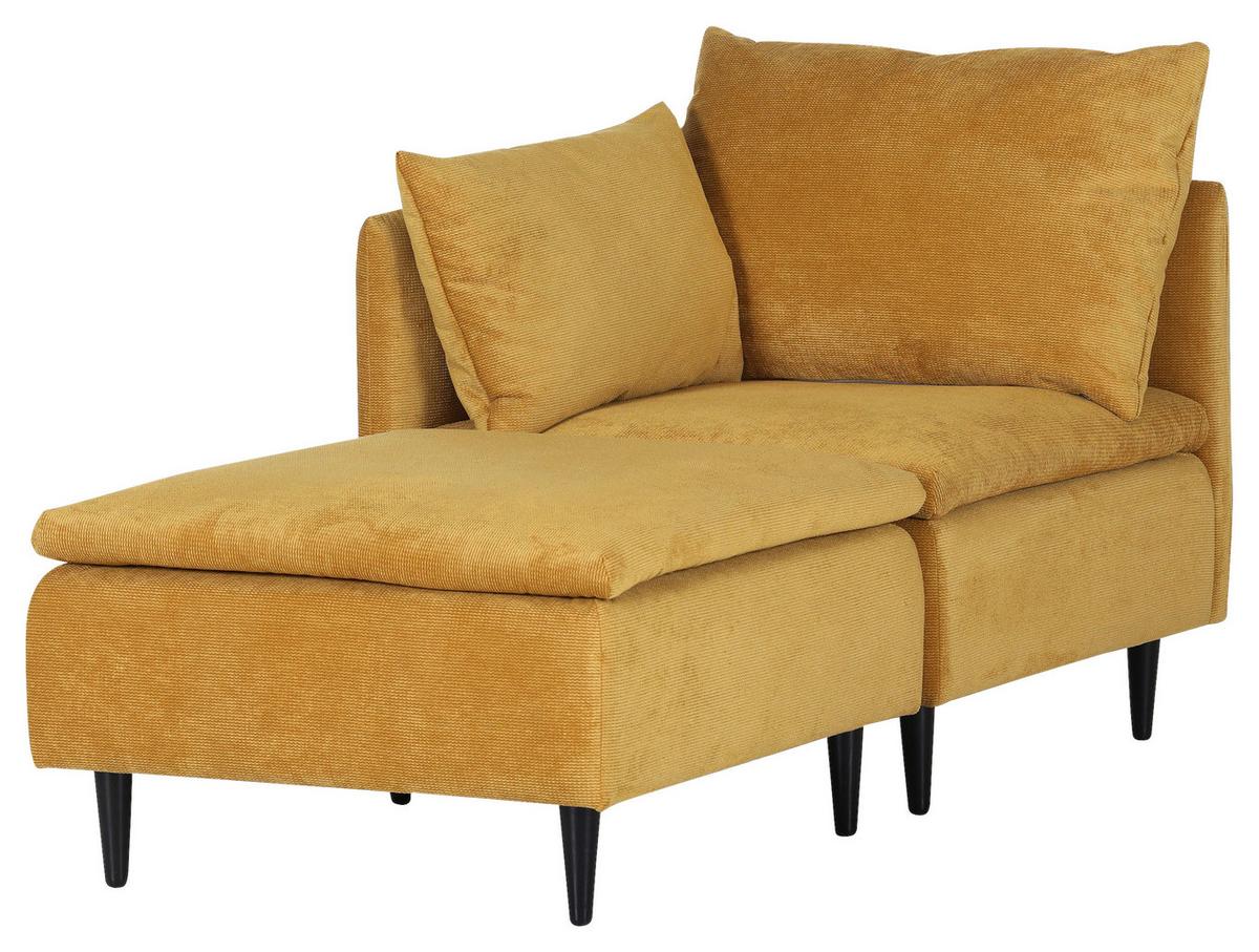 Sofaelement Fynn, Senfgelb B: 83 cm - Senfgelb/Schwarz, KONVENTIONELL, Textil (83/72/83cm) - MID.YOU