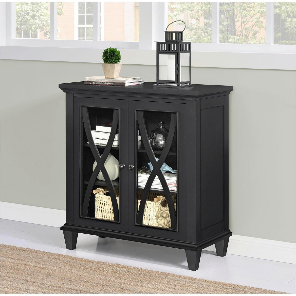 Kommode Ellington Schwarz B: 79cm - Schwarz, Design, Glas/Holzwerkstoff (79/85/37cm) - MID.YOU