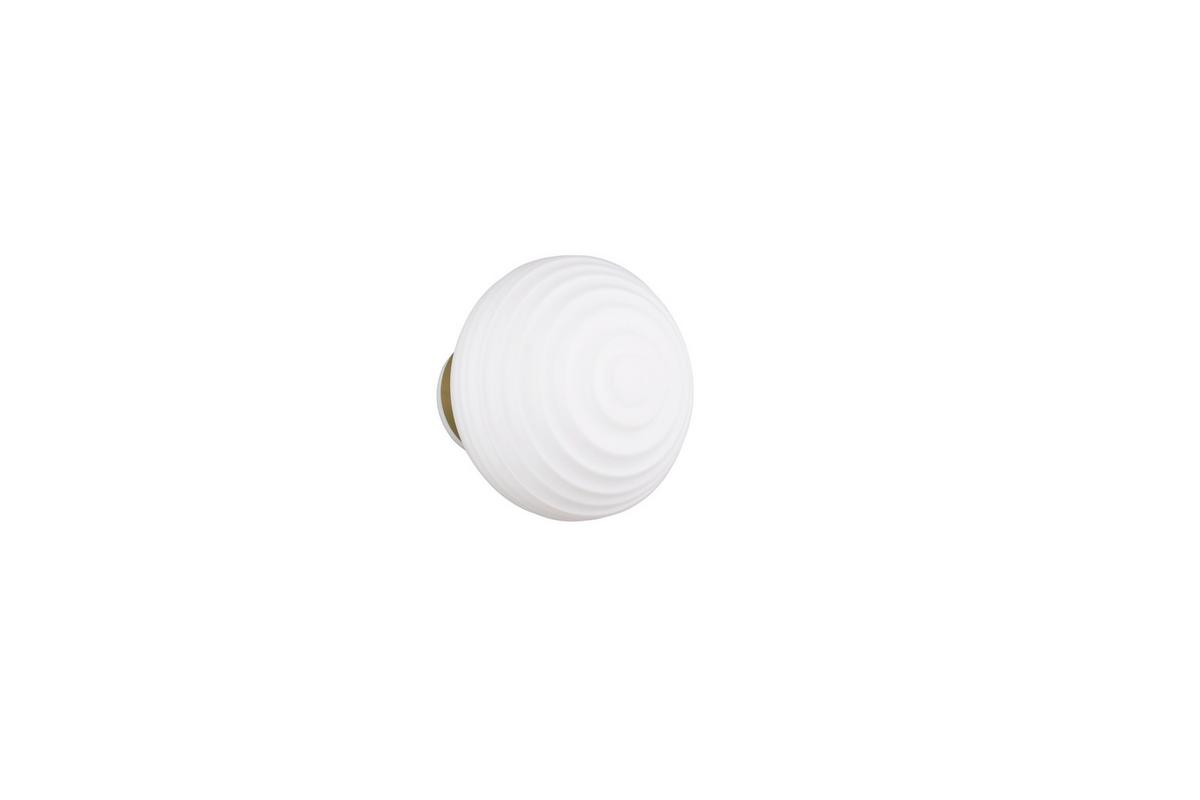 LED-Wandleuchte Earl Weiß Messingfarben D: 15,5 cm - Messingfarben/Weiß, LIFESTYLE, Glas/Metall (15,5/15cm)