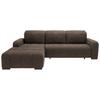 Ecksofa mit Schlaffunktion Vicari Dunkelbraun 292x185 cm - Dunkelbraun/Schwarz, MODERN, Textil (292/185cm) - Livetastic