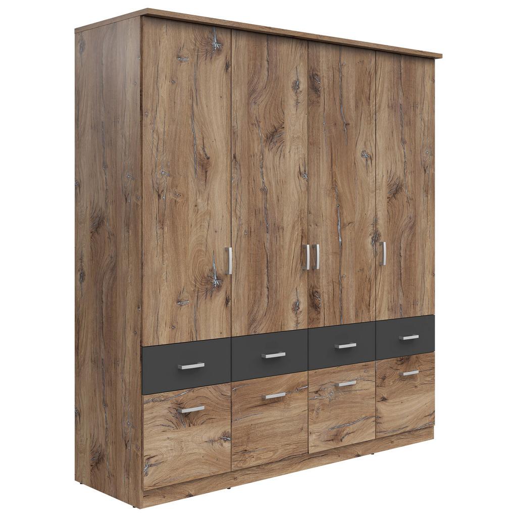 Drehtürenschrank 181 cm Brando Eiche Dekor/Graphitfarben