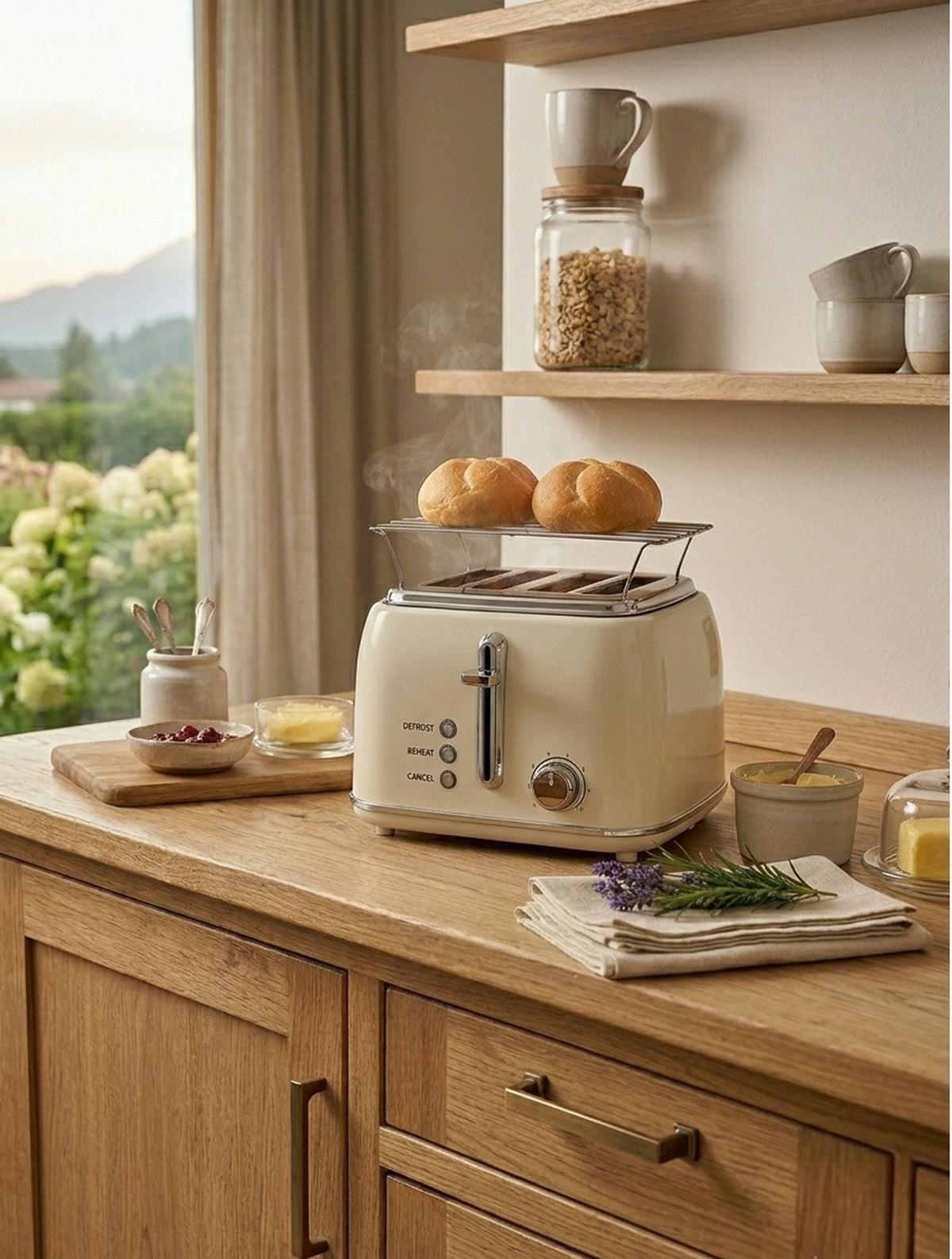 Toaster CEREN - Creme, Basics, Kunststoff/Metall (31,1/17,1/25,6cm) - Bono