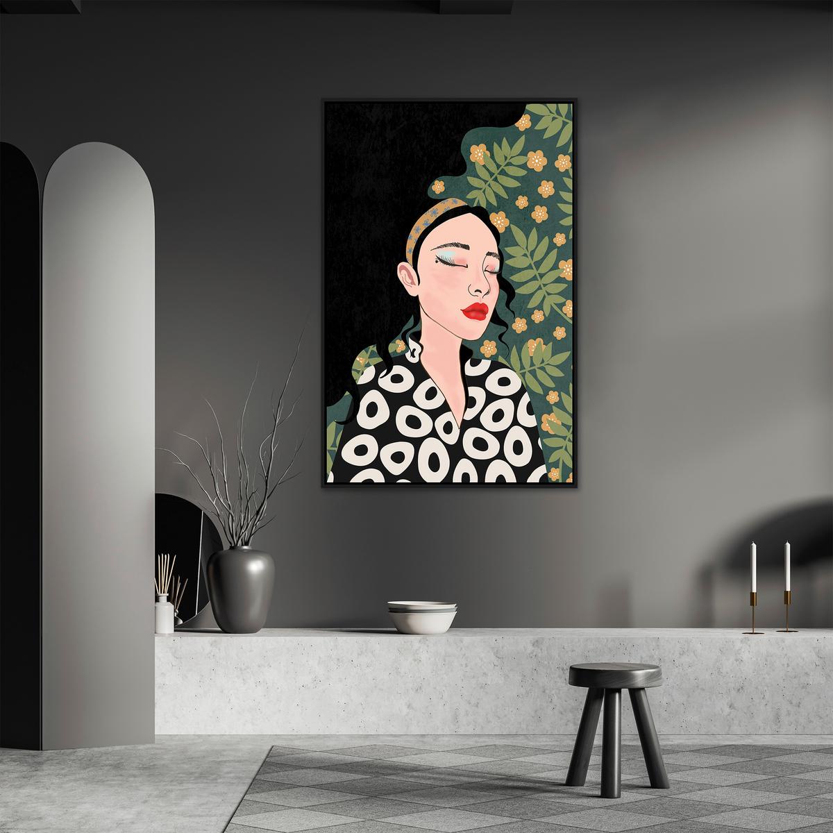 Obraz na plátně 60/90 cm - černá/zelená, Moderní, kompozitní dřevo/textil (60/90cm) - Mömax