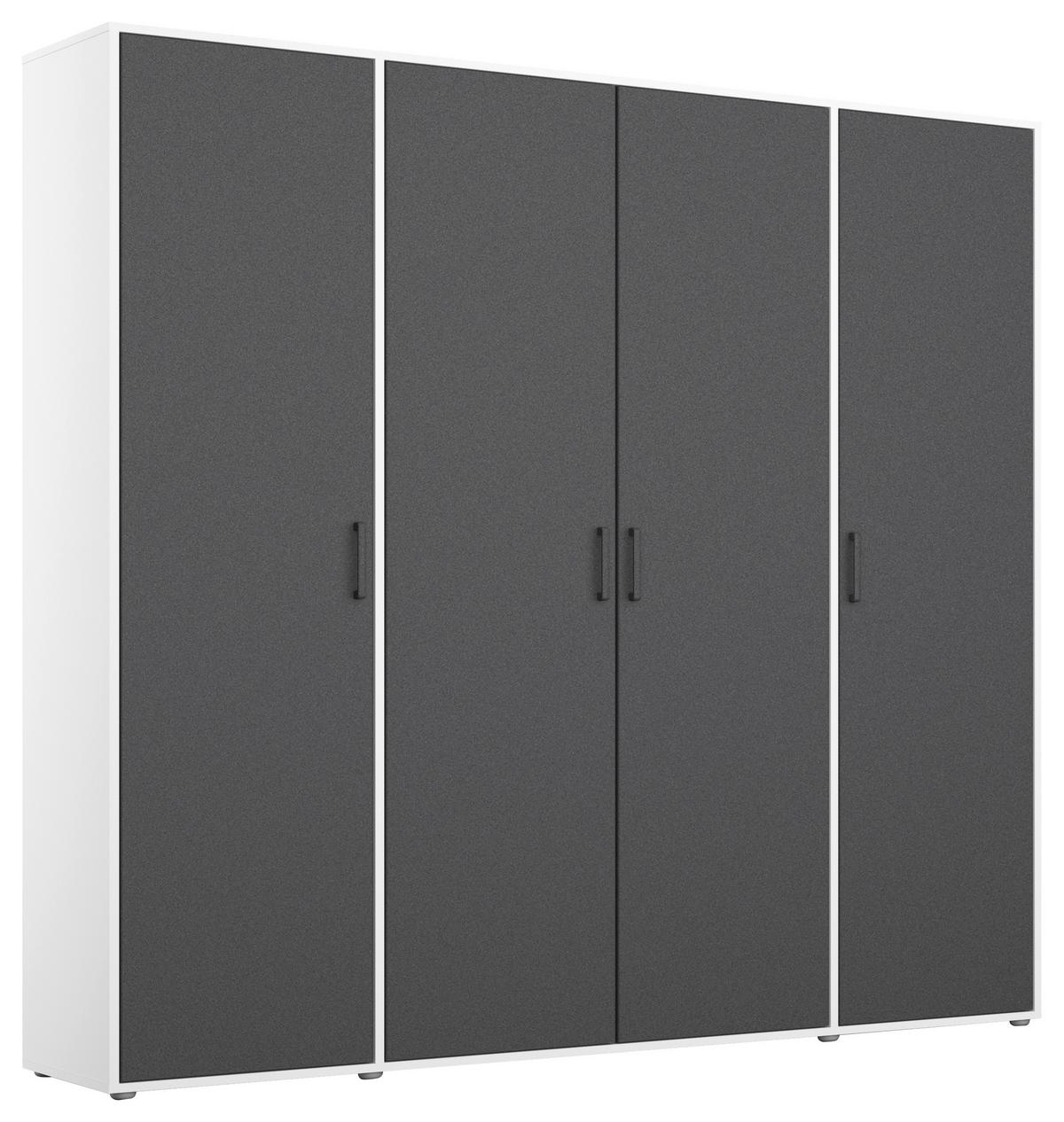 Drehtürenschrank Voyager Weiß,grau B: 187 cm - Weiß/Grau, MODERN, Holzwerkstoff (187/194/53cm) - Rauch Möbel