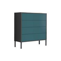 Kommode 79cm Mailand Typ 3 + Mf, Anthrazit - Anthrazit/Petrol, MODERN, Holzwerkstoff (79/86/33cm) - MID.YOU