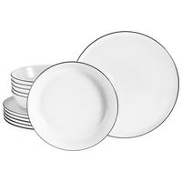 Tafelservice Chef Collection 12--Teilig., Schwarz, Weiß - Schwarz/Weiß, Basics, Keramik - Creatable