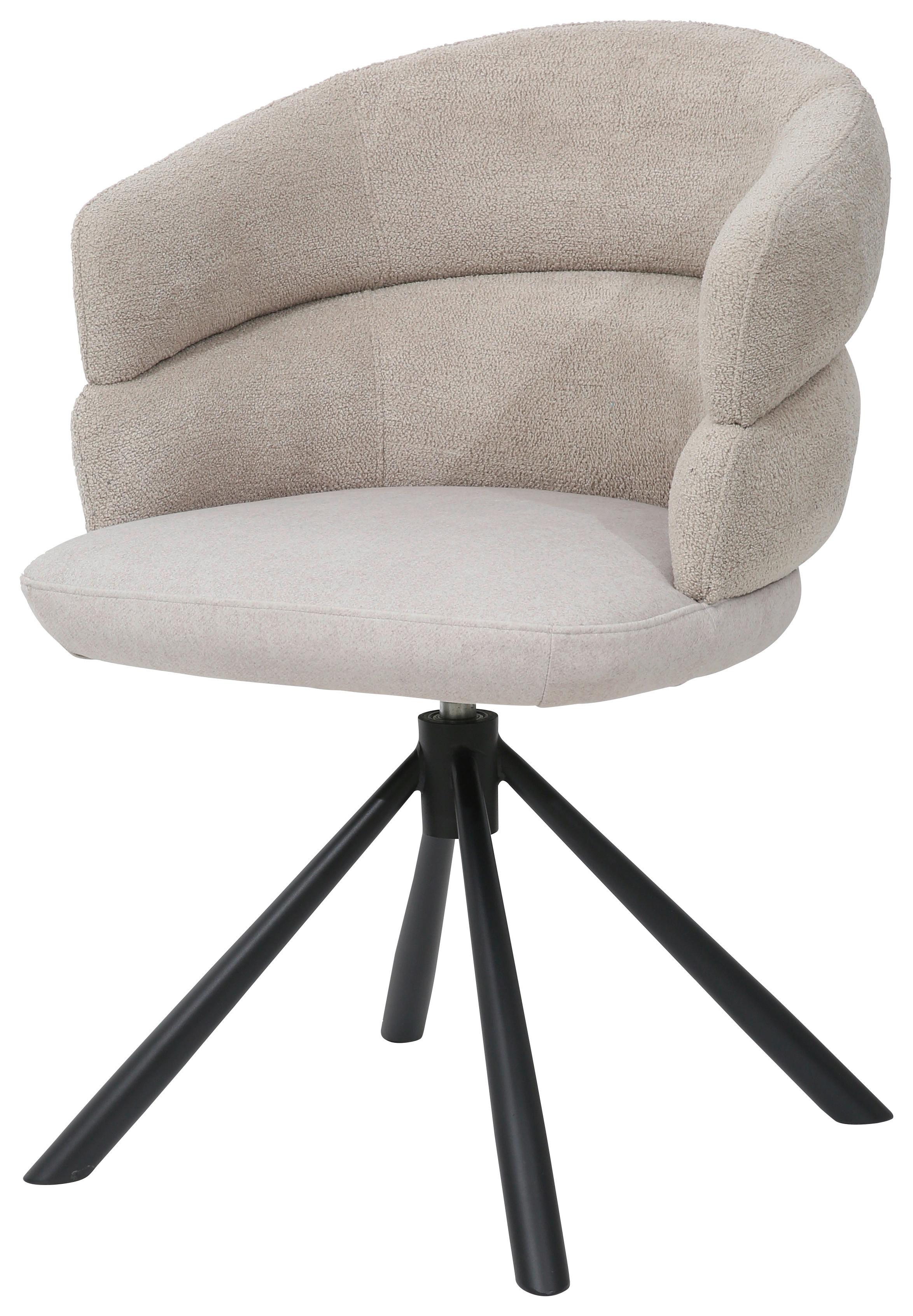 Židle s područkami, MALIA - černá/světle hnědá, Moderní, kov/textil (58/83/62cm) - Premium Living