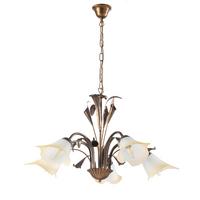 KRONLEUCHTER 4722/5B - Bronzefarben, Natur, Glas/Metall (70/70/100cm)