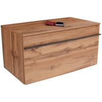 Garderobenbank Venedig B: 90 cm 1 Klappe, Wotan Eiche Dekor - Eichefarben/Schwarz, MODERN, Holzwerkstoff (90/45/38cm)