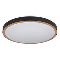 LED-Deckenleuchte 41765-24 - Opal/Schwarz, Basics, Leder/Kunststoff (42/9,5cm) - Globo