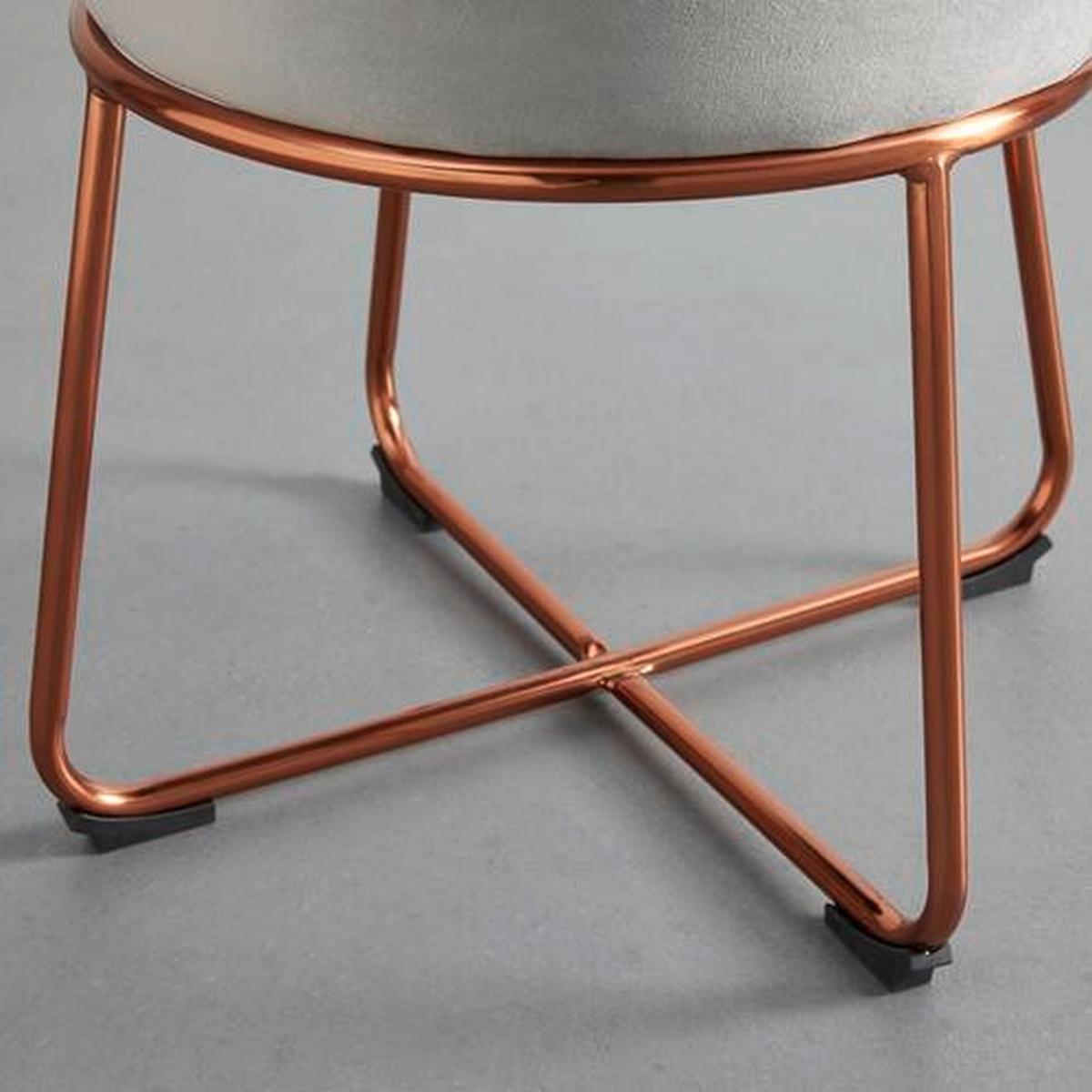 Jídelní židle PAMELA světlá šedá - světle šedá, Moderní, kov/textil (44/73/47,5cm) - Bessagi Home