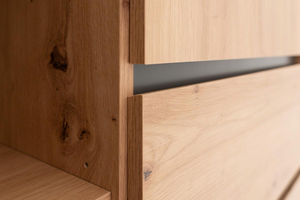 Highboard Grifflos 120 Cm Denver 51, Eiche/anthrazit - Eichefarben/Anthrazit, MODERN, Holzwerkstoff (120/140/40cm) - MID.YOU