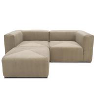 Ecksofa Schlammfarben B: 216 Cm - Schlammfarben/Schwarz, Design, Textil (216/69/193cm) - MID.YOU