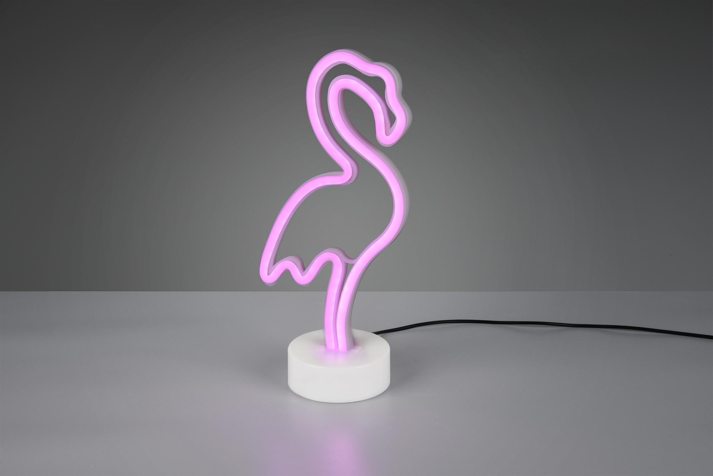 Led-tischleuchte Flamingo Weiß B: 8,5 Cm - Weiß, Trend, Kunststoff (13,5/8,5/29,2cm)