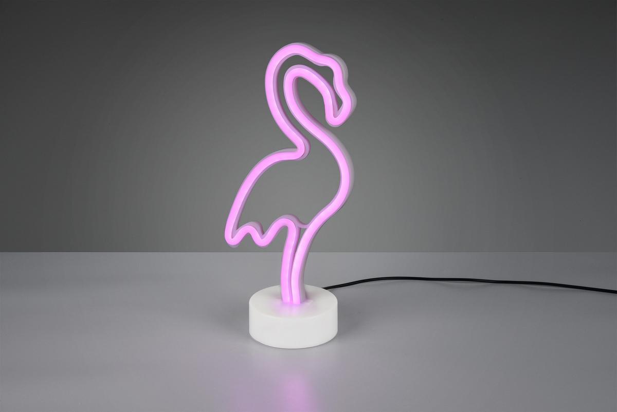LED-Tischleuchte Flamingo Weiß B: 8,5 cm - Weiß, Trend, Kunststoff (13,5/8,5/29,2cm)