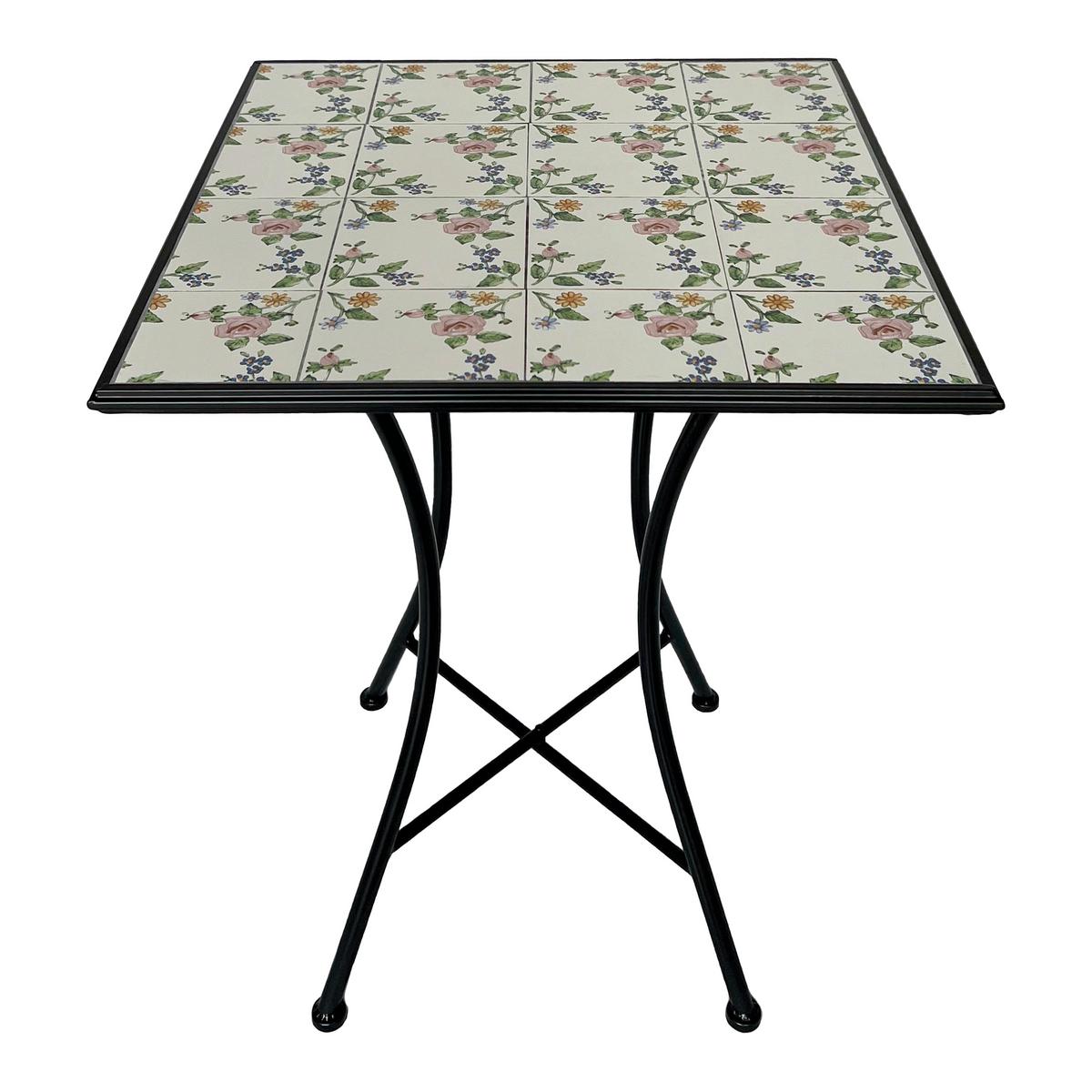 Gartenset Camilla Romantic Rose - Creme/Schwarz, Basics, Keramik/Metall (60/60/75cm) - Ambia Garden